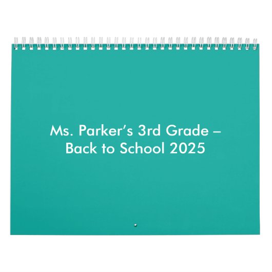 Flat Teal Background – Back-to-School Texture Kalender (Titelbild)
