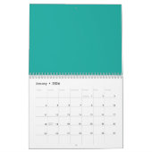 Flat Teal Background – Back-to-School Texture Kalender (Jan 2026)