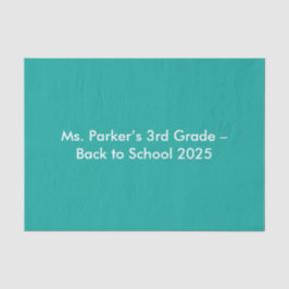 Flat Teal Background – Back-to-School Texture Seidenpapier