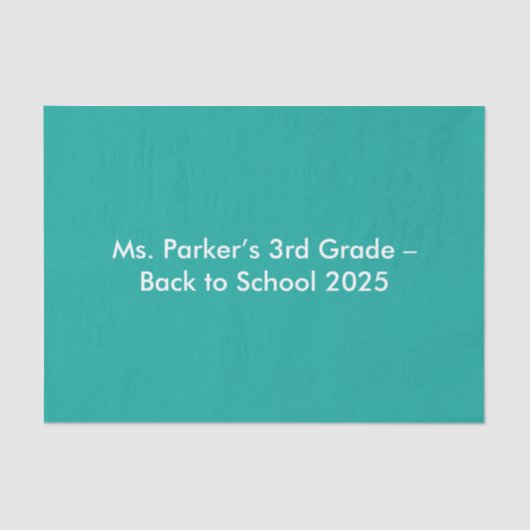Flat Teal Background – Back-to-School Texture Seidenpapier (Vorderseite)