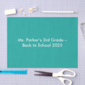 Flat Teal Background – Back-to-School Texture Seidenpapier (Handwerk)