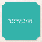 Flat Teal Background – Back-to-School Texture Untersetzer (Vorderseite)
