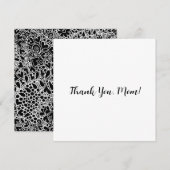 Flat ‘Thank You, Mom!’ Card with Floral Back Dankeskarte (Vorne/Hinten)