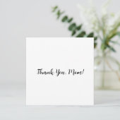 Flat ‘Thank You, Mom!’ Card with Floral Back Dankeskarte (Stehend Vorderseite)