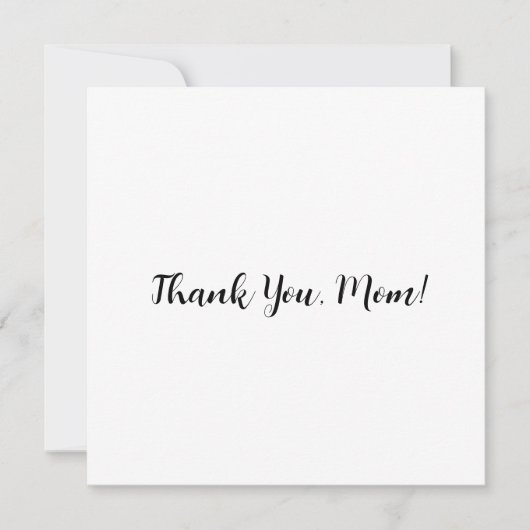 Flat ‘Thank You, Mom!’ Card with Floral Back Dankeskarte (Vorderseite)