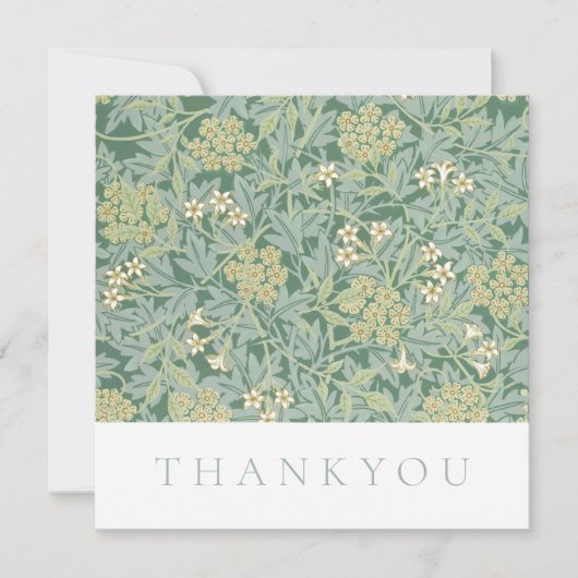 FLAT THANKYOU CARD : WILLIAM MORRIS : JASMINE DANKESKARTE (Vorderseite)