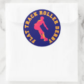 Flat Track Roller Derby Runder Aufkleber (Tasche)