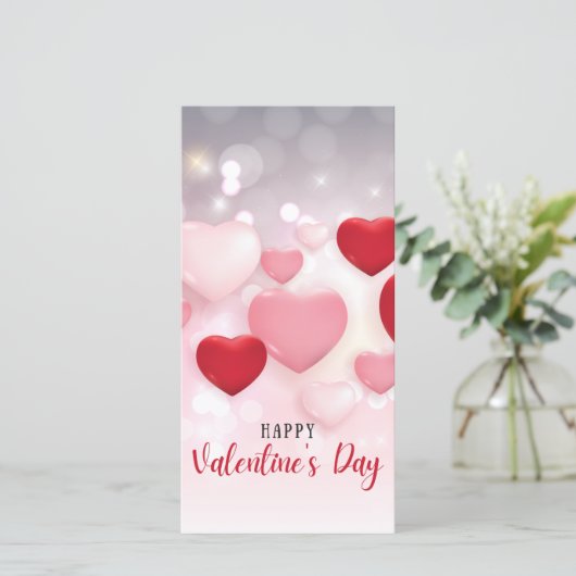 Flat Valentine's Day Card (Stehend Vorderseite)