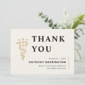 Flat Veterinary Symbol Black Gold Dankeskarte (Stehend Vorderseite)