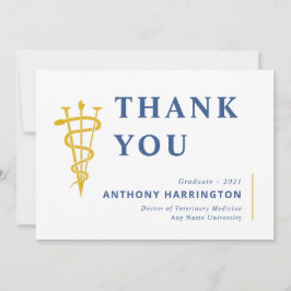 Flat Veterinary Symbol Blue Mais Dankeschön Karte