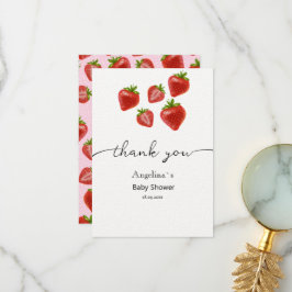 Flat Vielen Dank Baby Dusche Sweet Erdbeeren. Dankeskarte