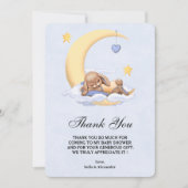 Flat Vielen Dank Baby Duschkarte mit Hase. Dankeskarte (Vorderseite)