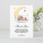 Flat Vielen Dank Baby Duschkarte mit Hase. Dankeskarte (Stehend Vorderseite)
