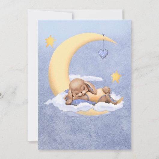 Flat Vielen Dank Baby Duschkarte mit Hase. Dankeskarte (Rückseite)