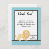 FLAT Vielen Dank, dass Sie Card Blue Jungle Lion Einladung (Vorne/Hinten)
