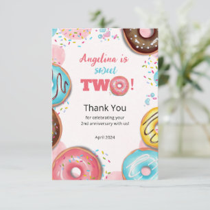 Flat Vielen Dank für die zweite Geburtstagskarte. Dankeskarte