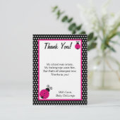 FLAT Vielen Dank Karte Black Spring Time Lady Bug (Stehend Vorderseite)