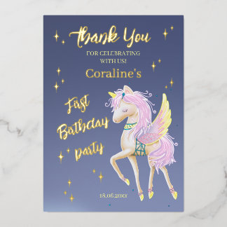 Flat Vielen Dank Karten für den 1. Geburtstag.