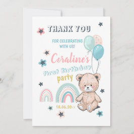 Flat Vielen Dank Karten für den 1. Geburtstag.