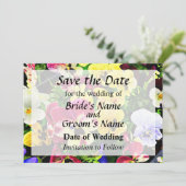 Flat von Stiefmütterchen - Gemischte Farben Save t The Date (Stehend Vorderseite)