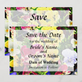 Flat von Stiefmütterchen - Gemischte Farben Save t The Date (Vorne/Hinten)