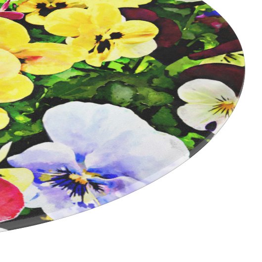 Flat von Stiefmütterchen gemischte Farben Schneidebrett (Ecke)