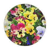 Flat von Stiefmütterchen gemischte Farben Schneidebrett (Vorderseite)