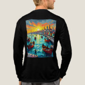 flat waves, crowds, boats, city Tri-Blend shirt (Rückseite)