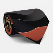 Flat Waves Yellow Blue Retro Geometric Muster Krawatte (Gerollt)