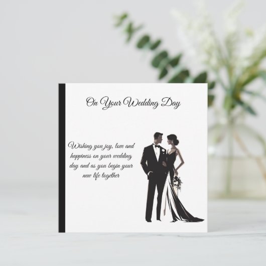 Flat Wedding Card Karte (Stehend Vorderseite)