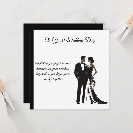 Flat Wedding Card Karte (Vorderseite/Rückseite Beispiel)