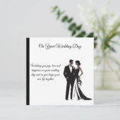 Flat Wedding Card Karte (Stehend Vorderseite)