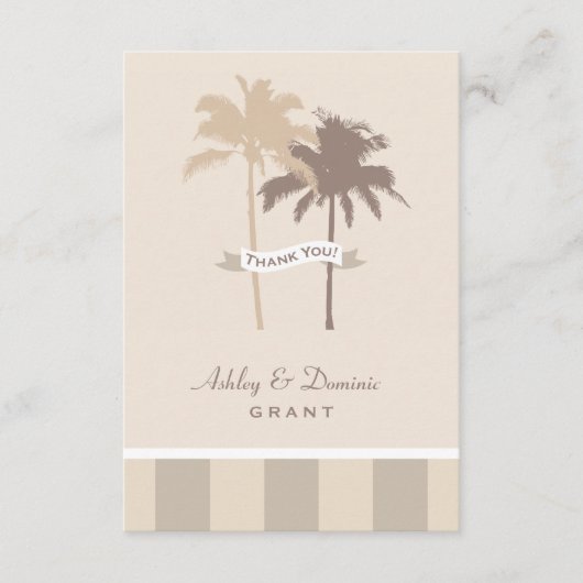 Flat Wedding Dankeschön Note Card | Palmen Dankeskarte (Vorderseite)
