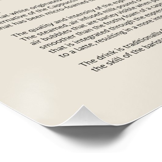 Flat White Coffee Poster (Ecke)