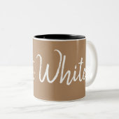 Flat White Espresso Kaffeefreunde Typografie Zweifarbige Tasse (VorderseiteRechts)