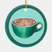 Flat White Latte Cappuccino Coffee Shop Café Keramik Ornament (Vorne)