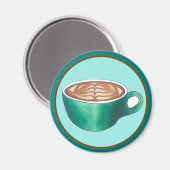 Flat White Latte Cappuccino Coffee Shop Café Magnet (Vorderseite/Rückseite)