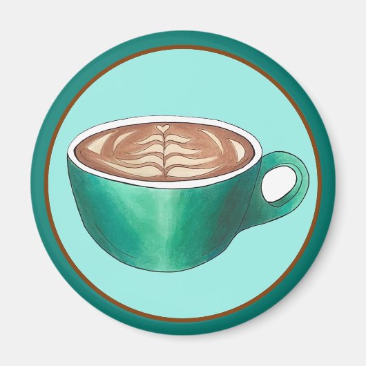 Flat White Latte Cappuccino Coffee Shop Café Magnet (Vorne)