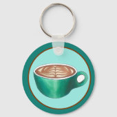 Flat White Latte Cappuccino Coffee Shop Café Schlüsselanhänger (Rückseite)