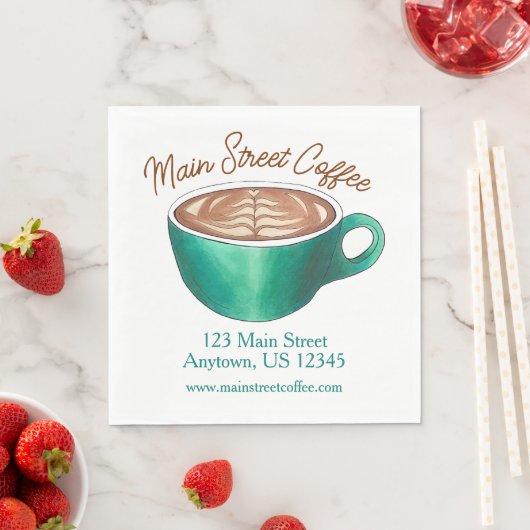 Flat White Latte Cappuccino Coffee Shop Café Serviette (Beispiel)