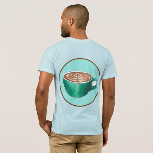 Flat White Latte Cappuccino Coffee Shop Café T-Shirt (Schwarz voll)