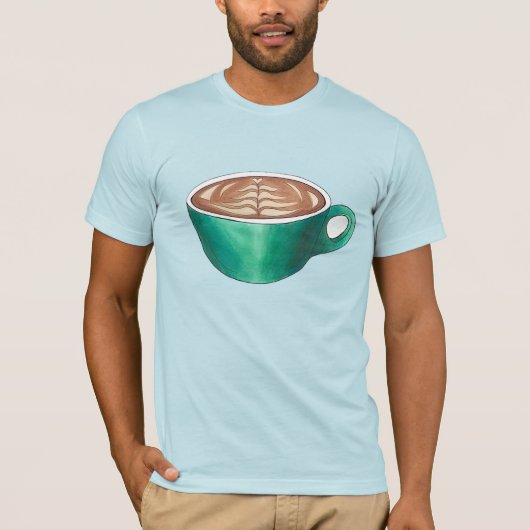 Flat White Latte Cappuccino Coffee Shop Café T-Shirt (Vorderseite)