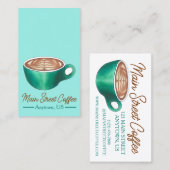 Flat White Latte Cappuccino Coffee Shop Café Visitenkarte (Vorne/Hinten)
