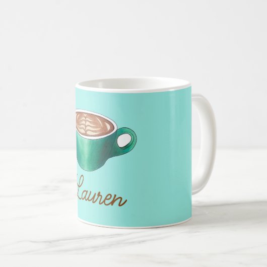 Flat White Latte Cappuccino Personalisiert Kaffeetasse (VorderseiteRechts)