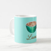 Flat White Latte Cappuccino Personalisiert Kaffeetasse (Vorderseite Links)