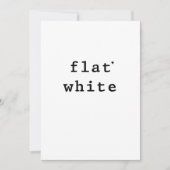 Flat white - minimalistic typography card karte (Vorderseite)
