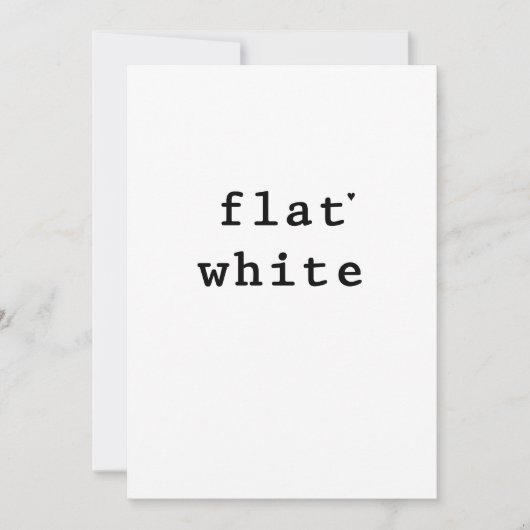 Flat white - minimalistic typography card karte (Vorderseite)