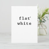 Flat white - minimalistic typography card karte (Stehend Vorderseite)
