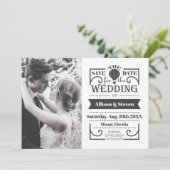 Flat White Save the Date Wedding Card (Stehend Vorderseite)