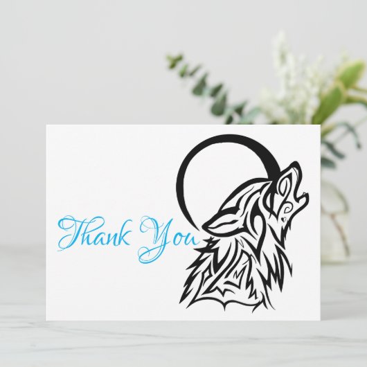 Flat Wolf Dankeschön Karte (Stehend Vorderseite)